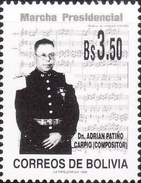 Stamp, Adrian Patińo Carpio (1895-1951), Bolivia,  
