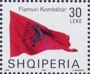 Stamp, National Flag, Albania,  , Flags