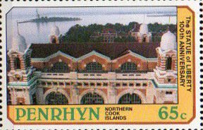 Stamp, Statue of Liberty, Penrhyn,  