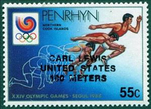 Stamp, Running, Penrhyn,  , Sport, Athletics, Olympic Games, Running