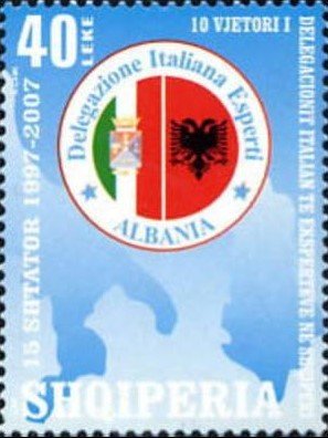 Flags of the Italian General Staff and Albania, Outline Map
