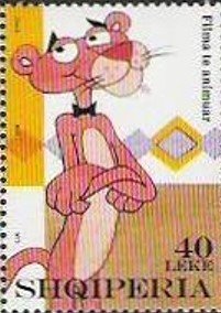 Stamp, Pink Panther, Albania,  , Cartoons, Comics
