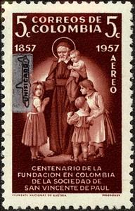 Stamp, St. Vincent de Paul and Children, Colombia,  