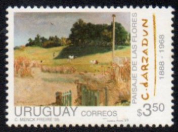 Stamp, Landscape painting by Carmelo de Arzadun, Uruguay,  , Paintings