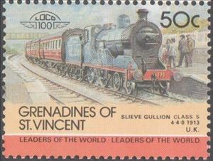 Stamp, Slieve Gullion Class S (1913), Saint Vincent and The Grenadines,  , Railways, Steam Traction