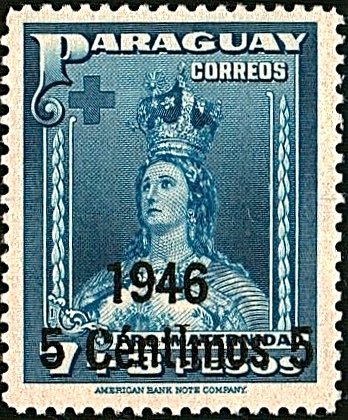 Our Lady of Asuncion with overprint "1946" and new value