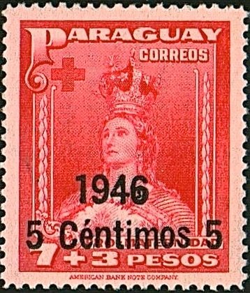 Our Lady of Asuncion with overprint "1946" and new value