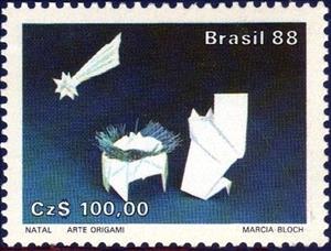 Stamp, Origami Art, Brazil,  