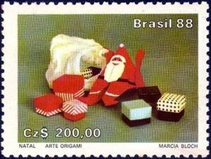 Stamp, Origami Art, Brazil,  , Christmas