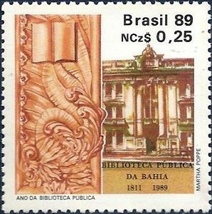 Stamp, Bibliotec Year, Brazil,  , Architecture