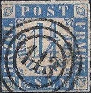 Stamp, Numerals, German States,  