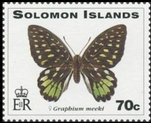 Stamp, Meek's Graphium (Graphium meeki), Solomon Islands,  , Butterflies