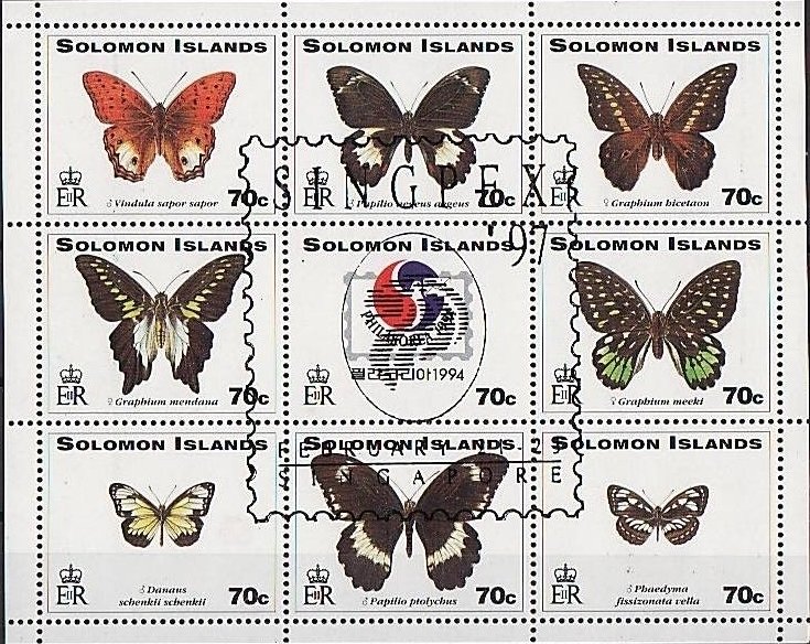 Butterflies - MiNo. 928-36 - Overprint SINGAPEX 97