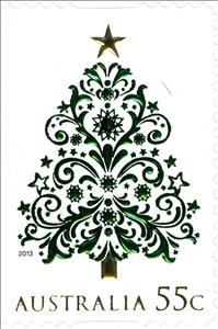Stamp, Dark Tree, Australia,  , Trees, Christmas