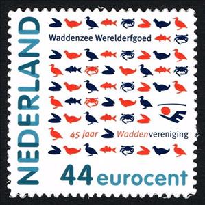 Stamp, Waddenzee world heritage, Netherlands,  , UNESCO World Heritage Sites