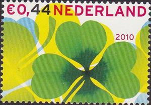 Stamp, Four-leaved clover, Netherlands,  , Postcards, Plants (Flora)