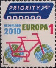 Bicycle with globes as wheels
