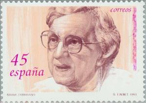 Stamp, Maria Zambrano,, Spain,  , Famous People, Authors, Commemoration