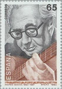 Stamp, Andrés Segovia, , Spain,  , Famous People, Commemoration, Music, Musicians