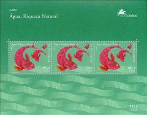 Souvenir Sheet, C.E.P.T.- Water, Portugal,  , Postal Services, Postal Unions, C.E.P.T., Europe, Water