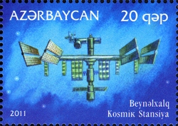 Stamp, 50th Anniversary of the First Manned Space Flight, Azerbaijan,  