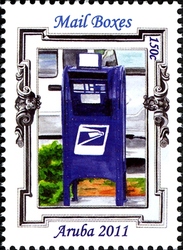 Stamp, Mail boxes, Aruba,  