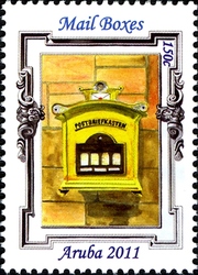 Stamp, Mail boxes, Aruba,  