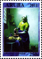 Stamp, International Culture III - Johannes Vermeer, Aruba,  