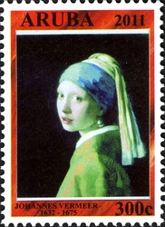 Stamp, International Culture III - Johannes Vermeer, Aruba,  