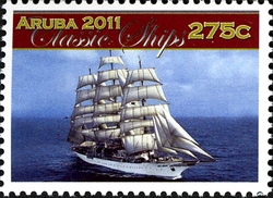 Stamp, Classic Ships, Aruba,  
