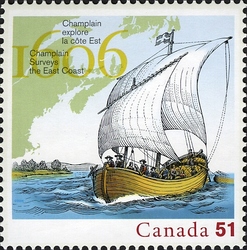 Stamp, Champlain surveys the East Coast, Canada,  