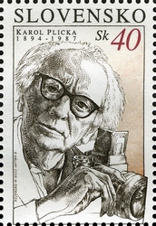 Stamp, Common Issue with Czech Republic - Karol Plicka, Slovakia,  