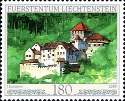 Stamp, Four Seasong of Chateau de Vaduz, Liechtenstein,  