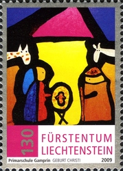 Stamp, Christmas 2009, Liechtenstein,  