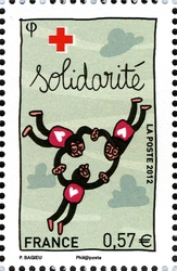 Stamp, Red Cross, France,  