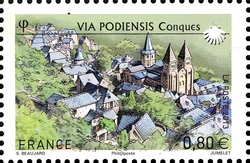 Stamp, Way of St James, France,  