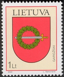 Stamp, Coats of Arms - Gargzdai, Lithuania,  