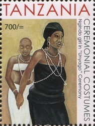 Ceremonial Costumes of Tanzania - Ngindo girl in 'Unyago' Ceremony