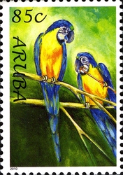 Stamp, Parrots 2010, Aruba,  