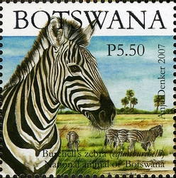 SAPOA Joint issue - National Animal of Botswana - Burchell's Zebra