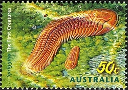 Stamp, Creatures of the Slime - Spriggina, Australia,  