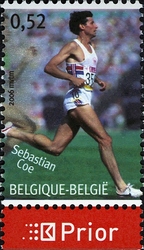 Stamp, Memorial Van Damme - Sebastian Coe, Belgium,  