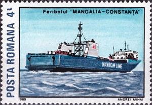 Stamp, Ferry between Mangalia-Constanta, Romania,  , Ships, Industry, Ferries