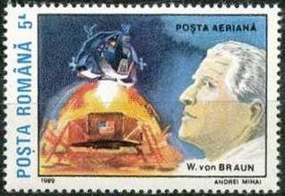 Stamp, Wernher von Braun, Romania,  