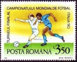 Stamp, USA - Czechoslovakia, Romania,  , Sport, Football (Soccer)