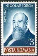 Stamp, Nicolae Iorga (1871-1940) historian, Romania,  , Historians