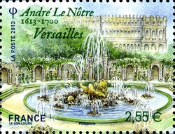 Stamp, André Le Nôtre - Versailles, France,  