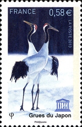 UNESCO Service stamps - Red crowned Crane