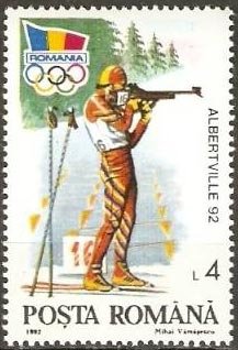Stamp, Biathlon, Romania,  , Sport, Olympic Games, Shooting Sports, Skiing, Winter Sports, Biathlon
