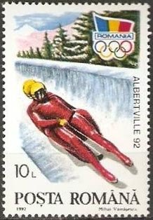 Stamp, Luge, Romania,  , Sport, Olympic Games, Winter Sports, Sledges, Luge